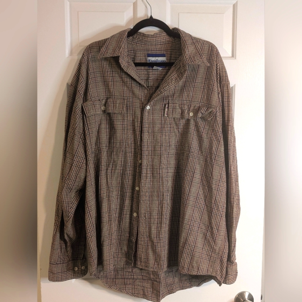 Vintage 90s Twism Plaid Shirt XL Shaquille O’Neal Brand Made in Hong Kong